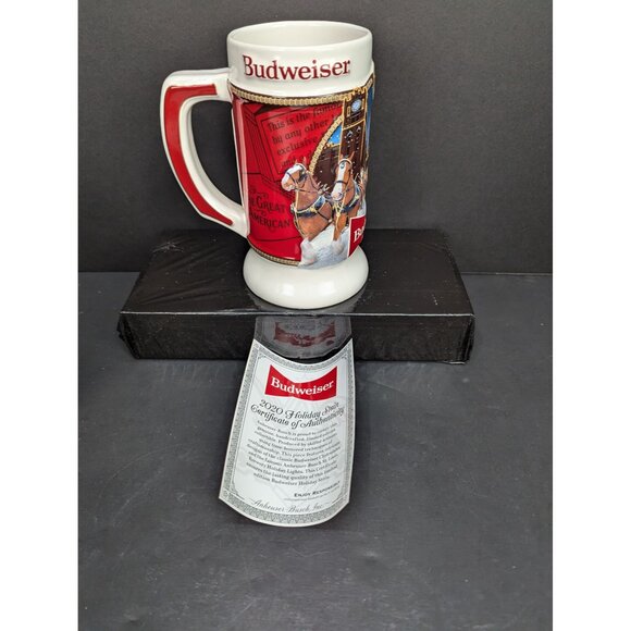 Budweiser 2020 Clydesdale Holiday Stein 41st Anniversary Edition New in Box - Picture 3 of 8